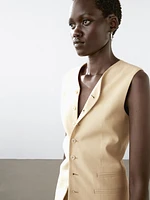 Linen blend suit waistcoat
