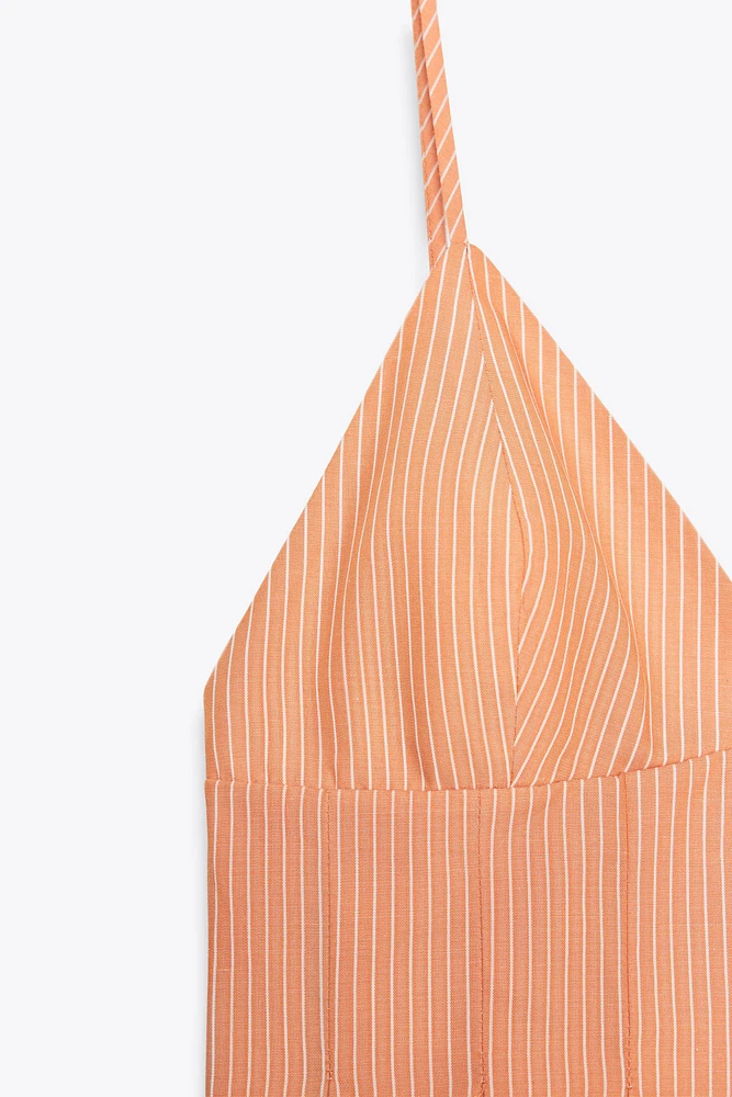 STRIPED POPLIN TOP