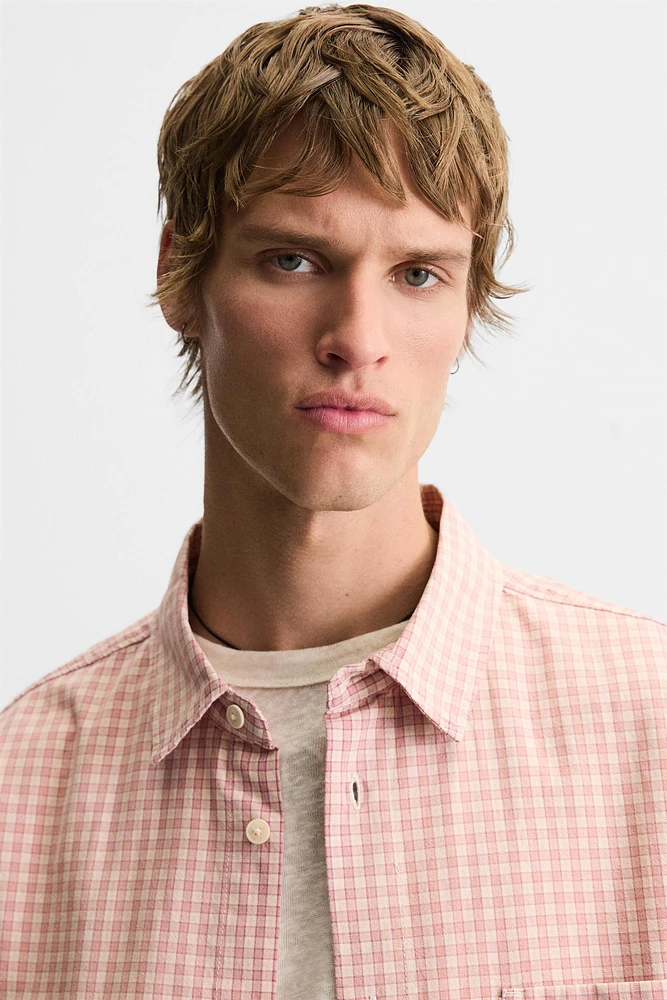 CHEMISE À CARREAUX EN COTON