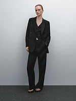 Pantalon lin droit et fluide
