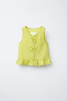 COTTON LINEN TIE TOP