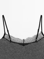 Top nuisette à dentelle