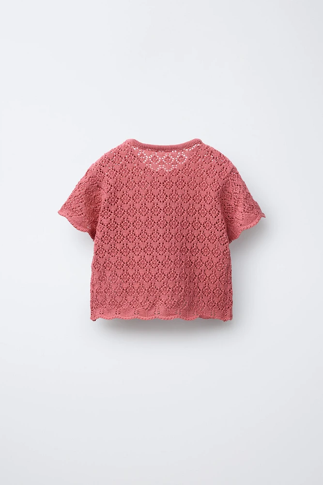 POINTELLE KNIT TOP