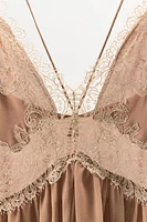 ASYMMETRIC LACE RUFFLE DRESS