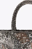EMBROIDERED AND BEADED HANDBAG