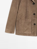 Flowing suede leather blazer