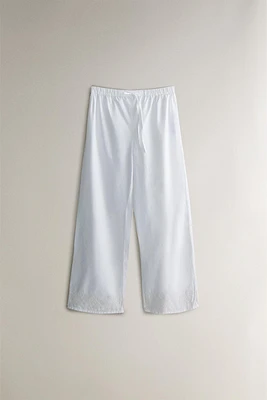 PANTALON COTON BRODERIES