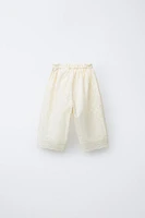 PANTALON DROIT FLEURS BRODÉES