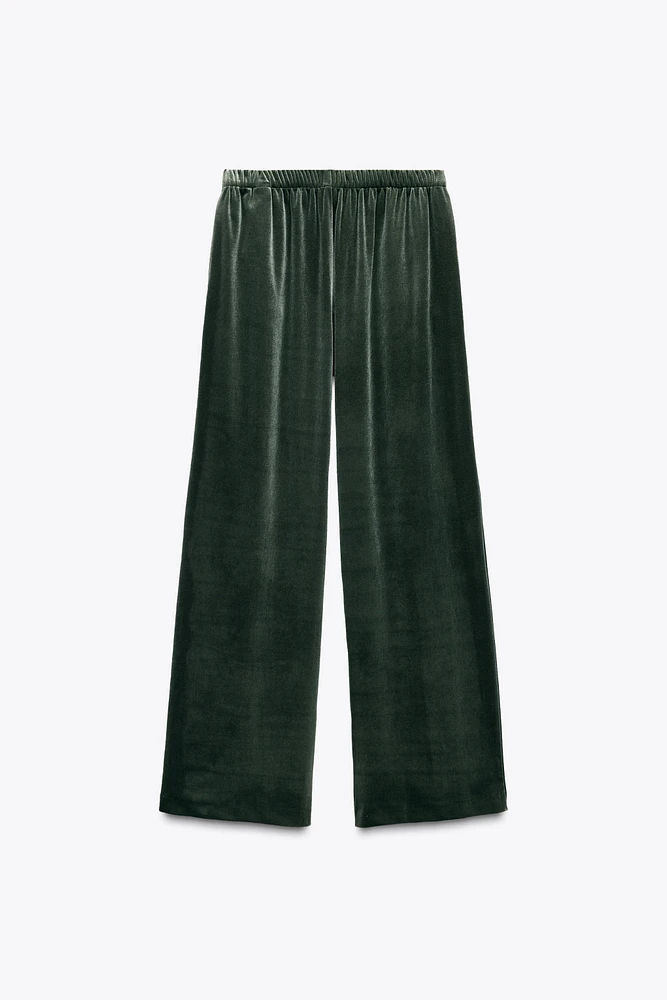 PANTALON WIDE LEG EN VELOURS