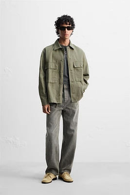 WASHED CANVAS OVERSHIRT