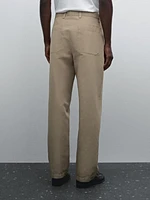Pantalon regular coton mélangé