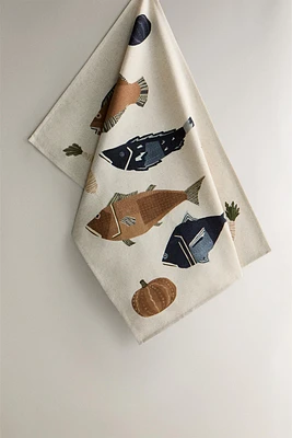FISH PRINT KITCHEN TOWEL