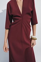 ZW COLLECTION GATHERED MIDI DRESS