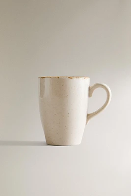 PORCELAIN MUG WITH ANTIQUE FINISH RIM