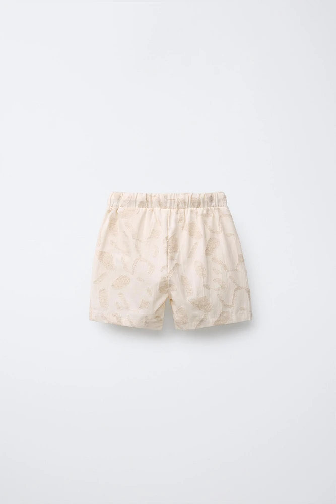 LINEN PATCH SHORTS