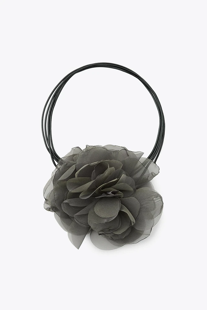 COLLIER FLEUR EN TISSU