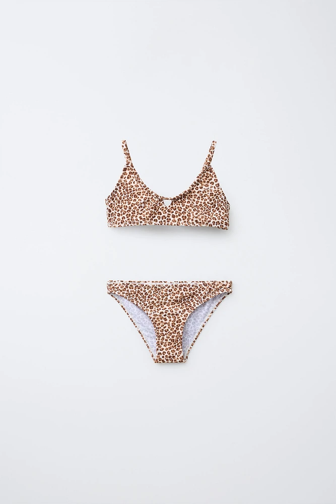 6-14 ANS/ BIKINI IMPRIMÉ ANIMAL À DÉCOUPE