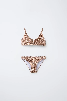 6-14 YEARS/ ANIMAL PRINT CUT-OUT BIKINI