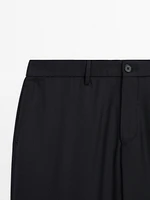 Twill trousers with wool
