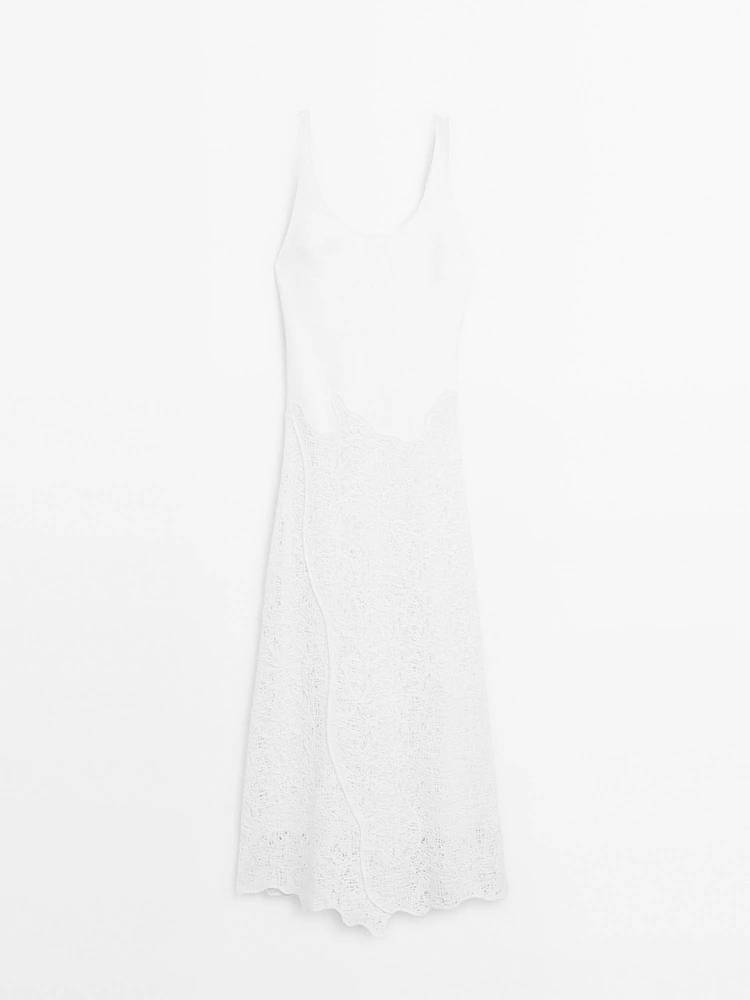 Robe midi ample en coton mélangé