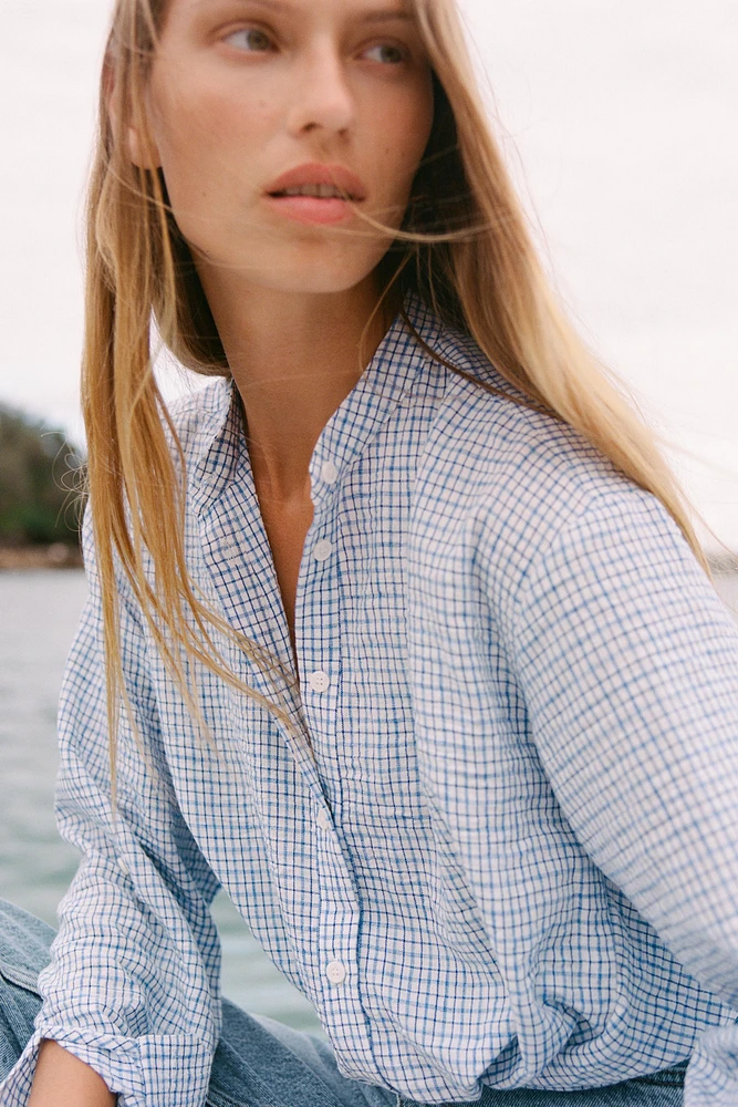 CHECKED KNOT SHIRT