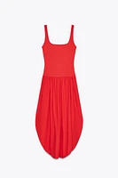 CONTRASTING MIDI DRESS