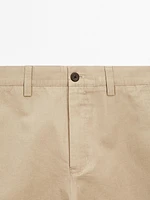 Pantalon regular coton mélangé