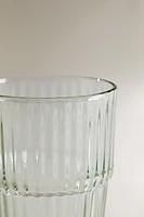 VERRE EN VERRE RECYCLABLE COLORÉ RAYURES