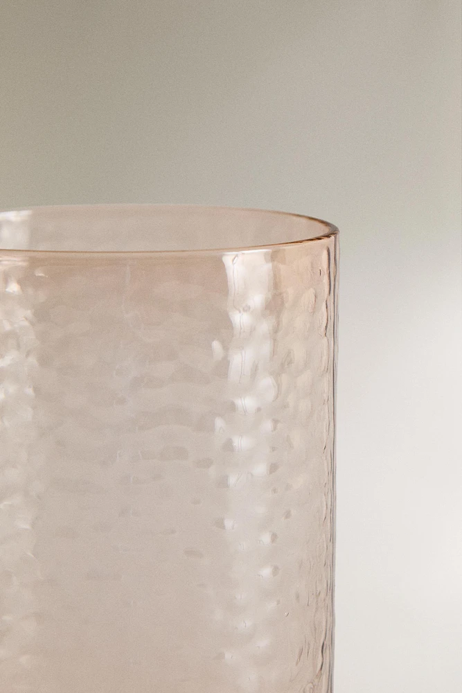 HAMMERED GLASS SOFT DRINK TUMBLER