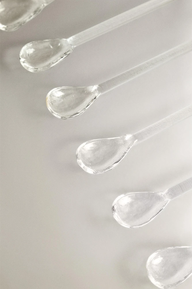 LOT PETITES CUILLÈRES VERRE RECYCLABLE FRUITS (LOT DE 6)
