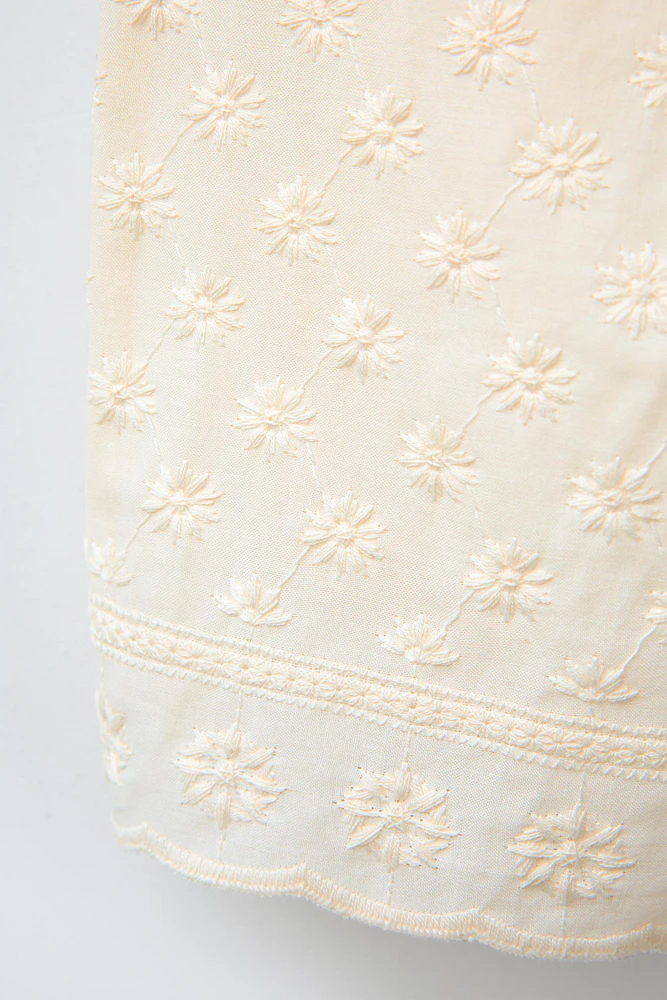 PANTALON DROIT FLEURS BRODÉES