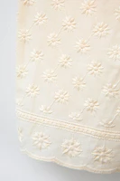 PANTALON DROIT FLEURS BRODÉES