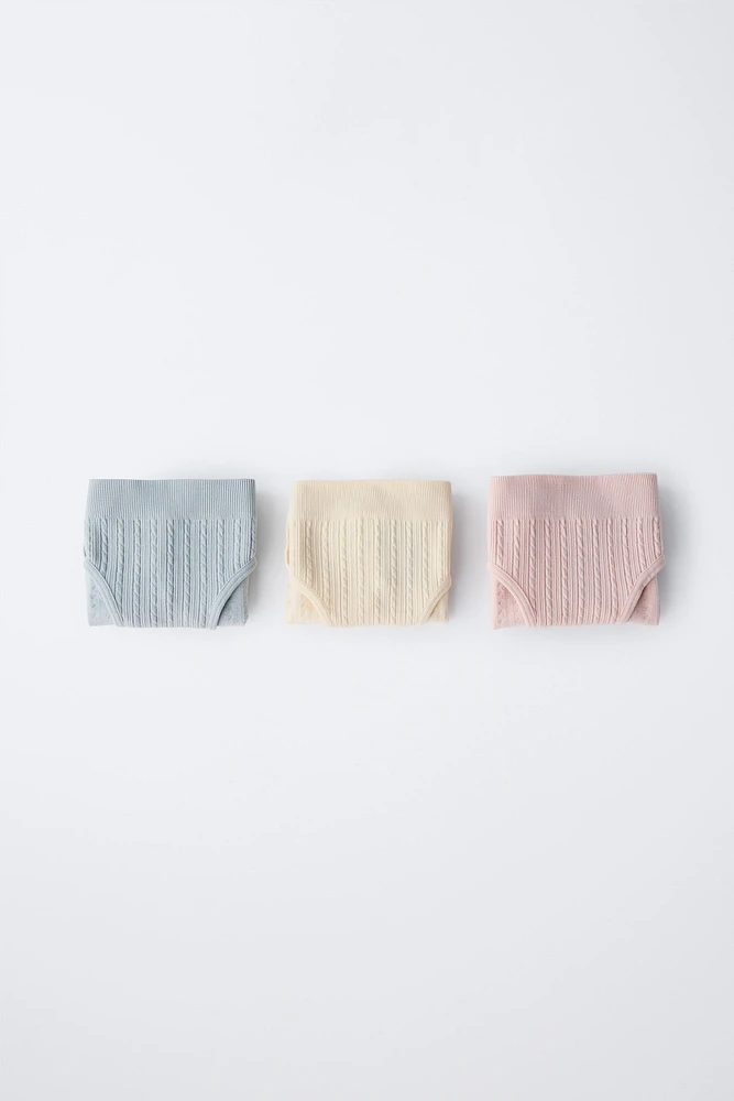8-14 ANS/ LOT DE TROIS CULOTTES SANS COUTURES STRUCTURE