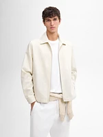 Veste bomber à rayures en coton mélangé