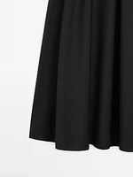 Technical fabric skirt with wool