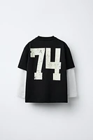 FLOCKED VARSITY T-SHIRT