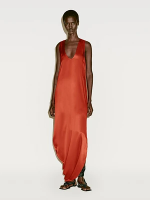 Draped asymmetric silk dress - Limited Edition