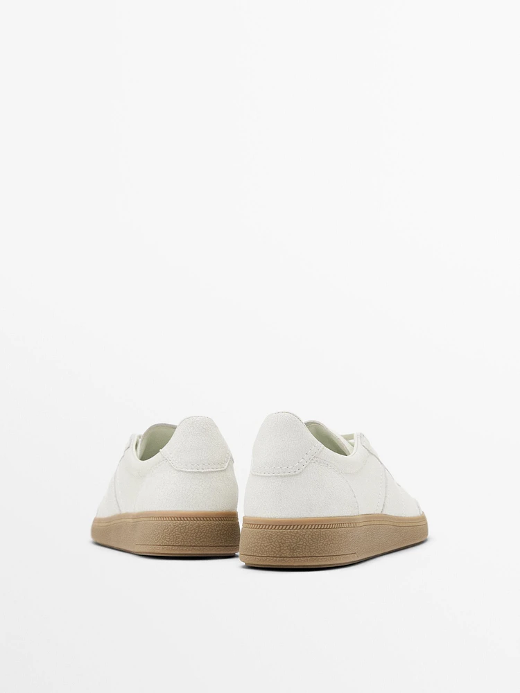Tennis cuir effet craquelé