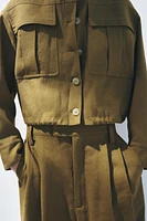 LINEN BLEND PLEATED PANTS ZW COLLECTION