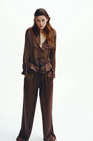 SATIN EFFECT STRIPED PANTS