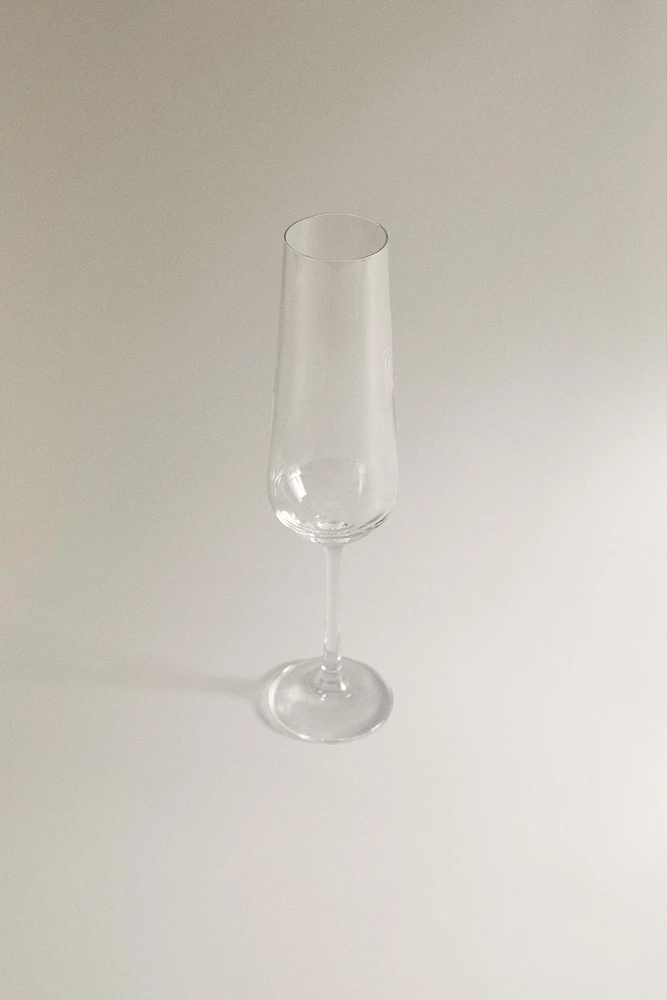 PLAIN BOHEMIA CRYSTAL FLUTE GLASS