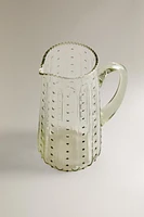RAISED DESIGN GLASS PITCHER