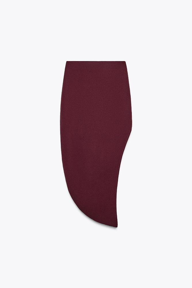 JUPE ASYMÉTRIQUE EN CRÊPE
