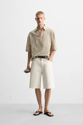 CHEMISE BRODERIE FEUILLES