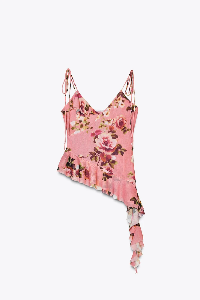 PRINTED TULLE CAMISOLE