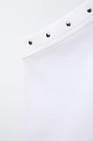RIBBED HALTER STUDDED TOP