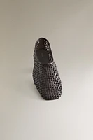 BALLERINES CUIR TRESSÉ