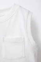 SLEEVELESS POCKET T-SHIRT