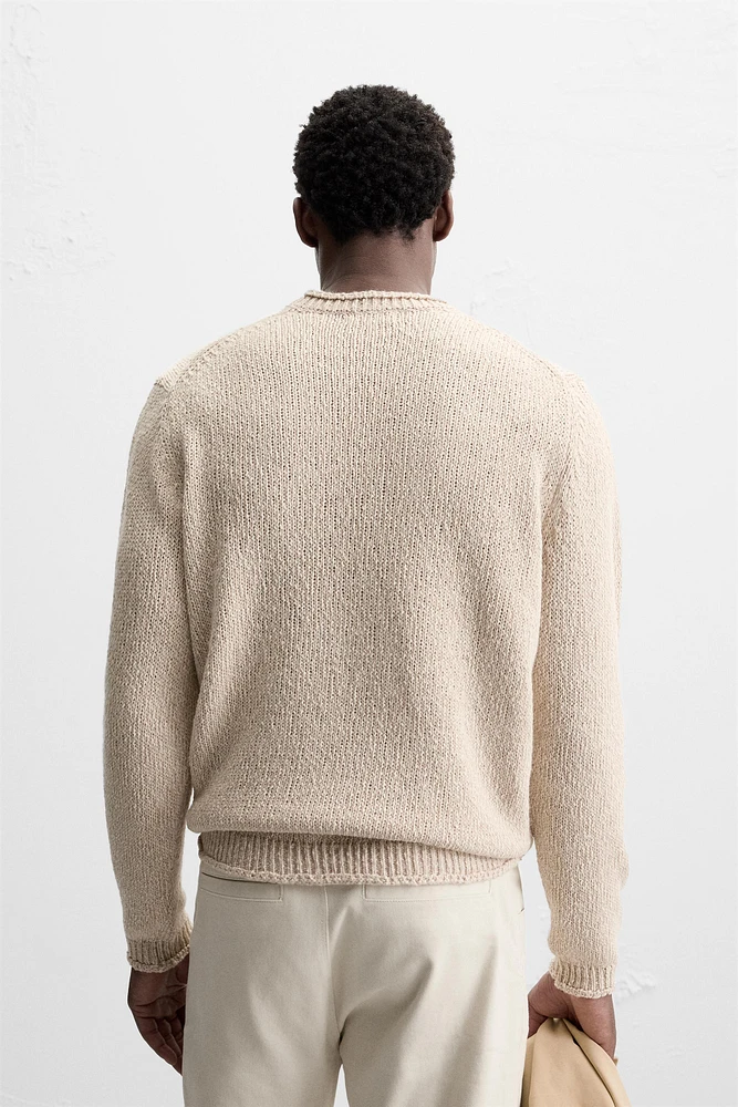 RUSTIC TEXTURED KNIT SWEATER