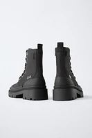 WOVEN LACED ANKLE BOOTS